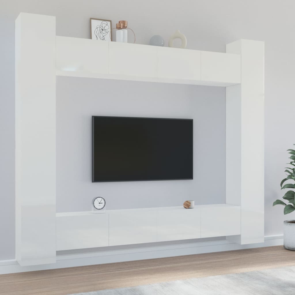 Ensemble de meubles TV 8 pièces en bois