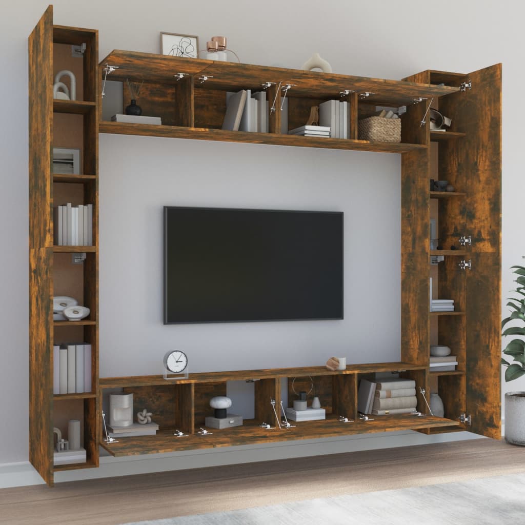 Ensemble de meubles TV 8 pièces en bois