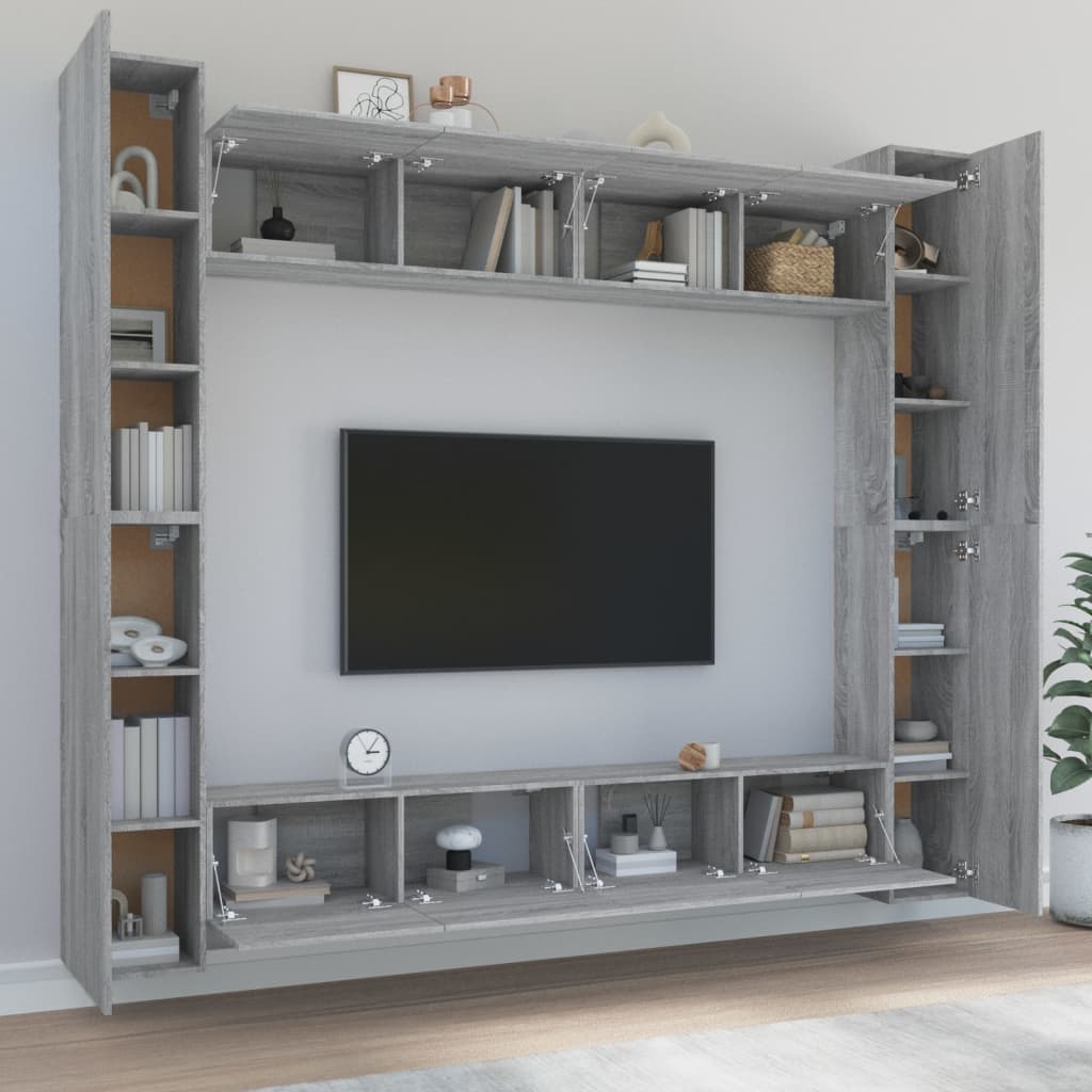 Ensemble de meubles TV 8 pièces en bois