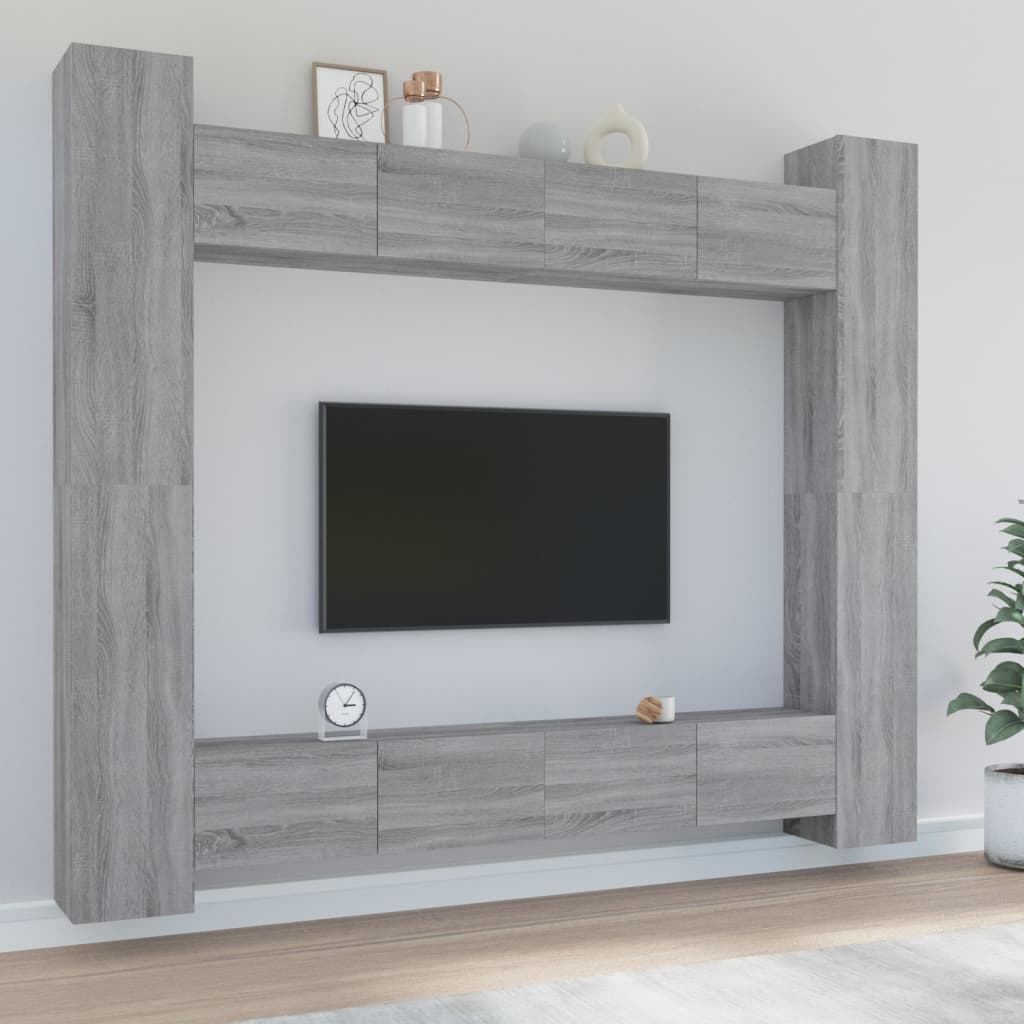 Ensemble de meubles TV 8 pièces en bois