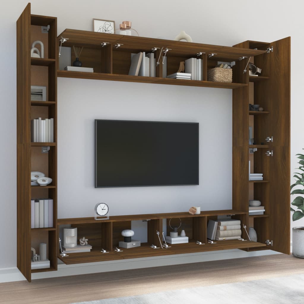 Ensemble de meubles TV 8 pièces en bois