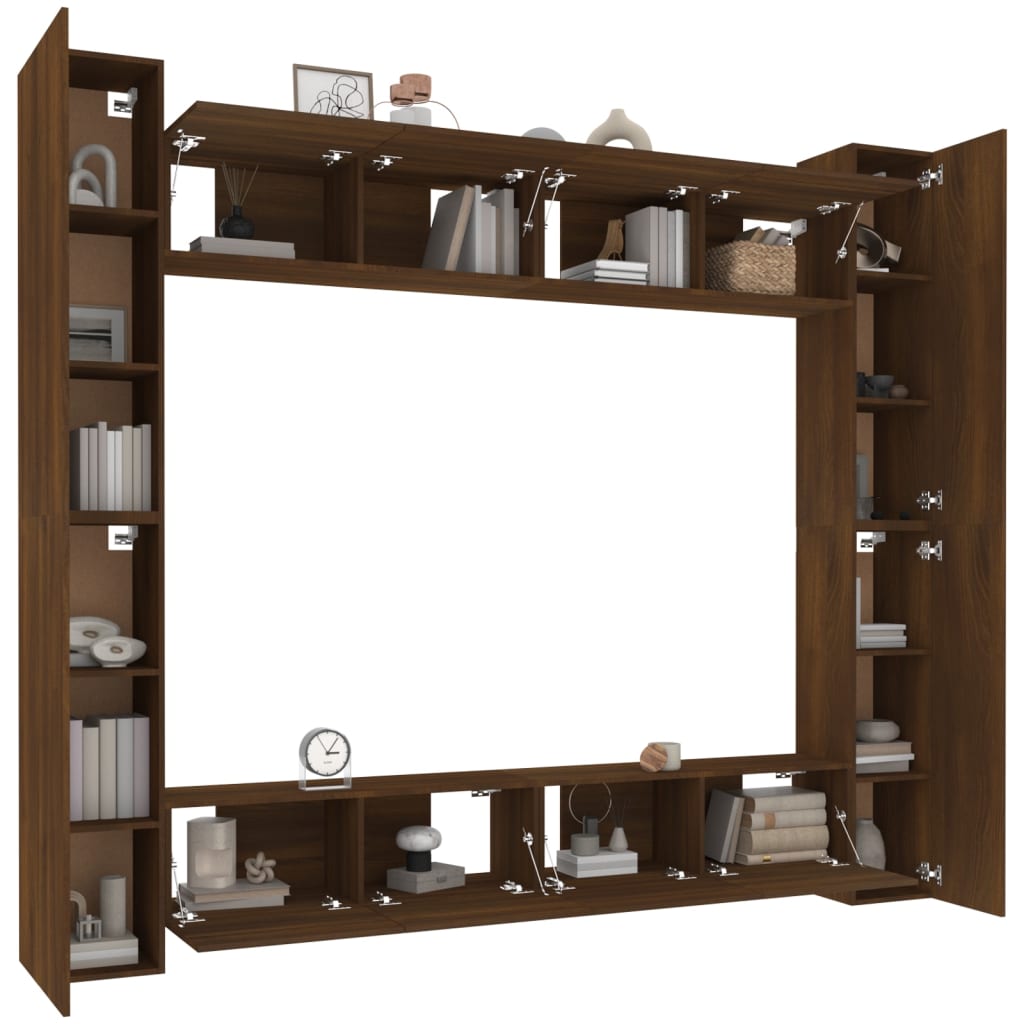 Ensemble de meubles TV 8 pièces en bois