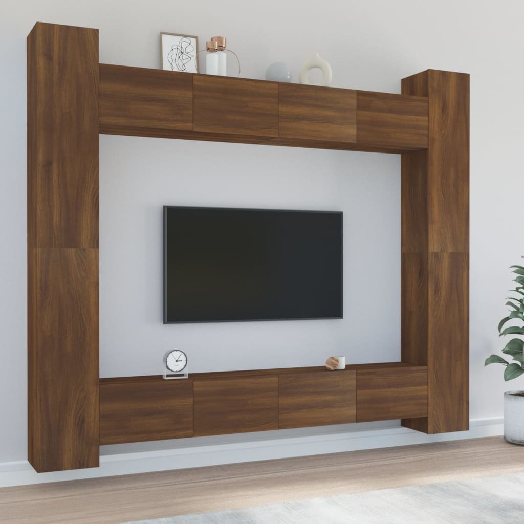 Ensemble de meubles TV 8 pièces en bois