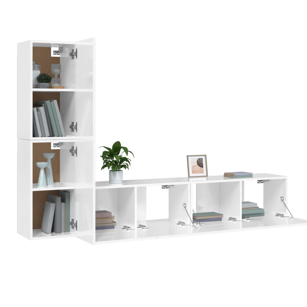 Ensemble meuble TV 3 pièces en bois couleur chêne