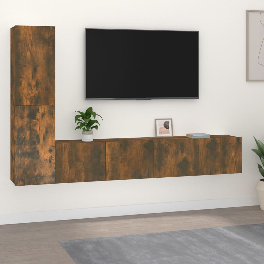 Ensemble meuble TV 3 pièces en bois couleur chêne