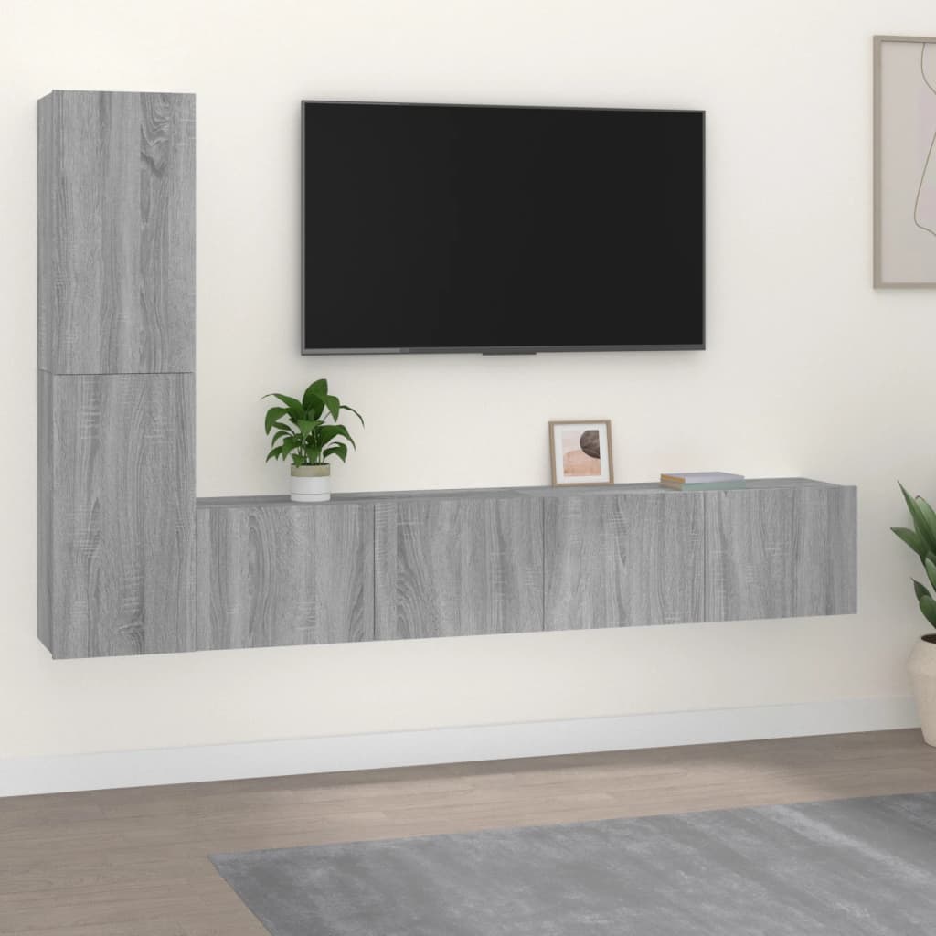 Ensemble meuble TV 3 pièces en bois couleur chêne