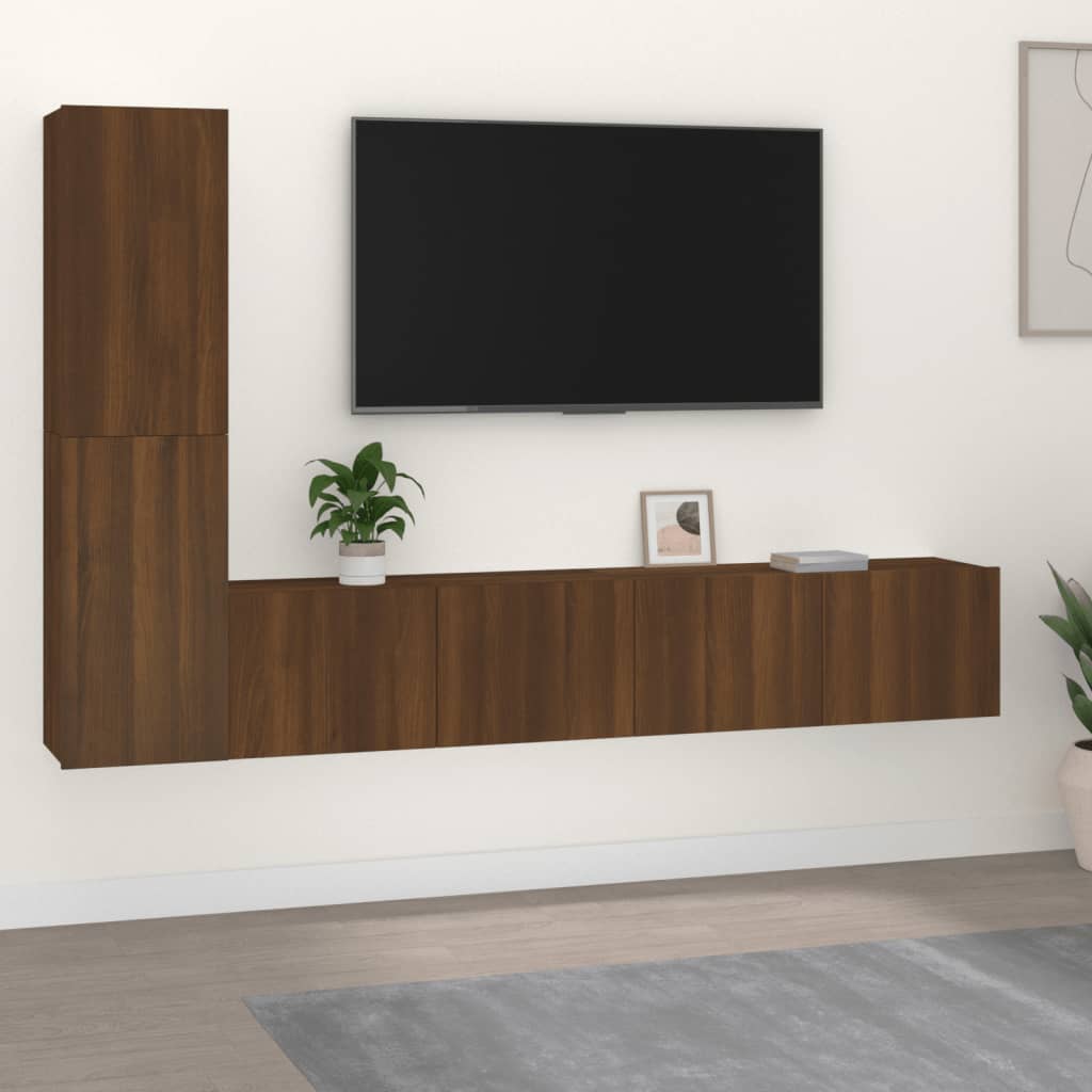 Ensemble meuble TV 3 pièces en bois couleur chêne