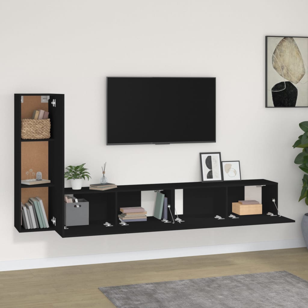 Ensemble meuble TV 3 pièces en bois couleur chêne