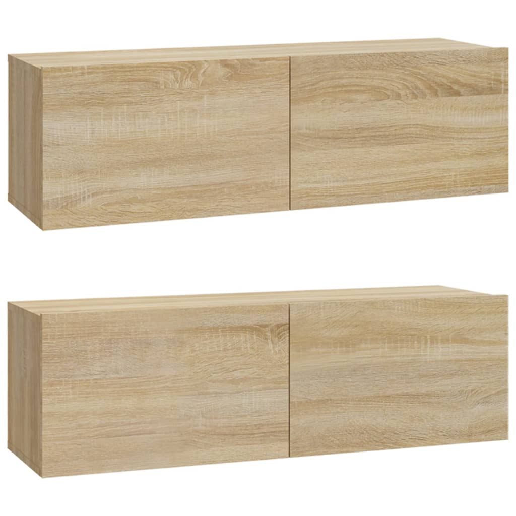 Ensemble meuble TV 3 pièces en bois couleur chêne