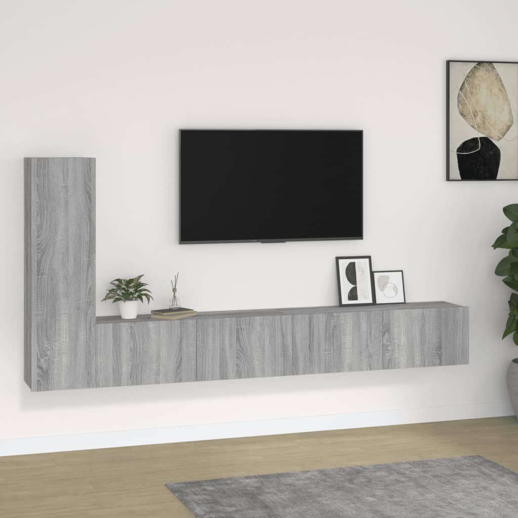 Ensemble meuble TV 3 pièces en bois couleur chêne