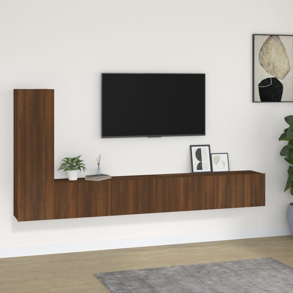 Ensemble meuble TV 3 pièces en bois couleur chêne