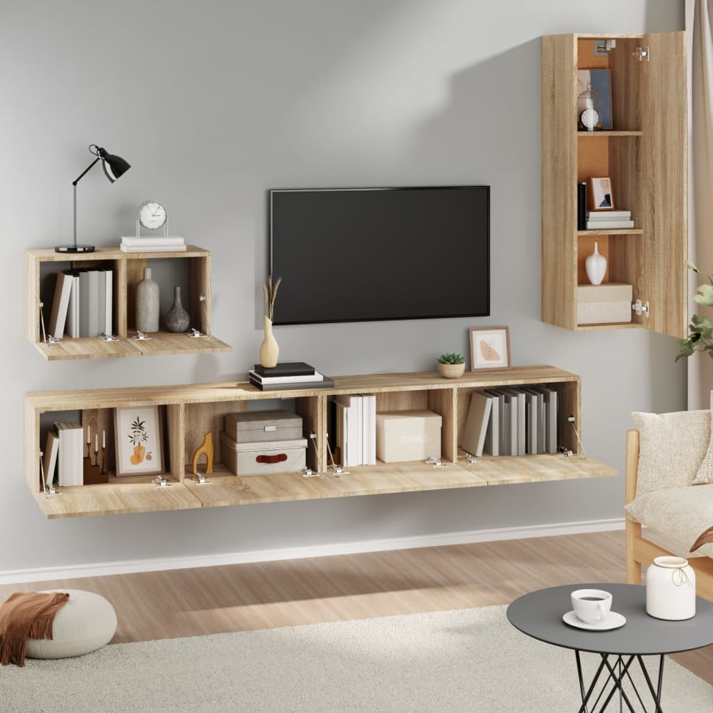 Ensemble de meubles TV 4 pièces en bois