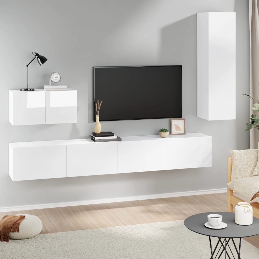 Ensemble de meubles TV 4 pièces en bois