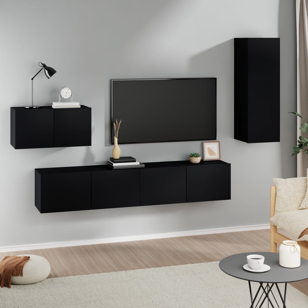 Ensemble de meubles TV 4 pièces en bois