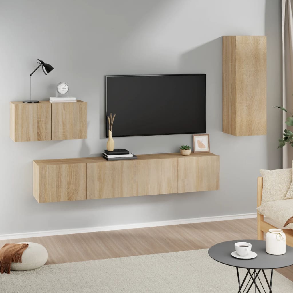 Ensemble de meubles TV 4 pièces en bois