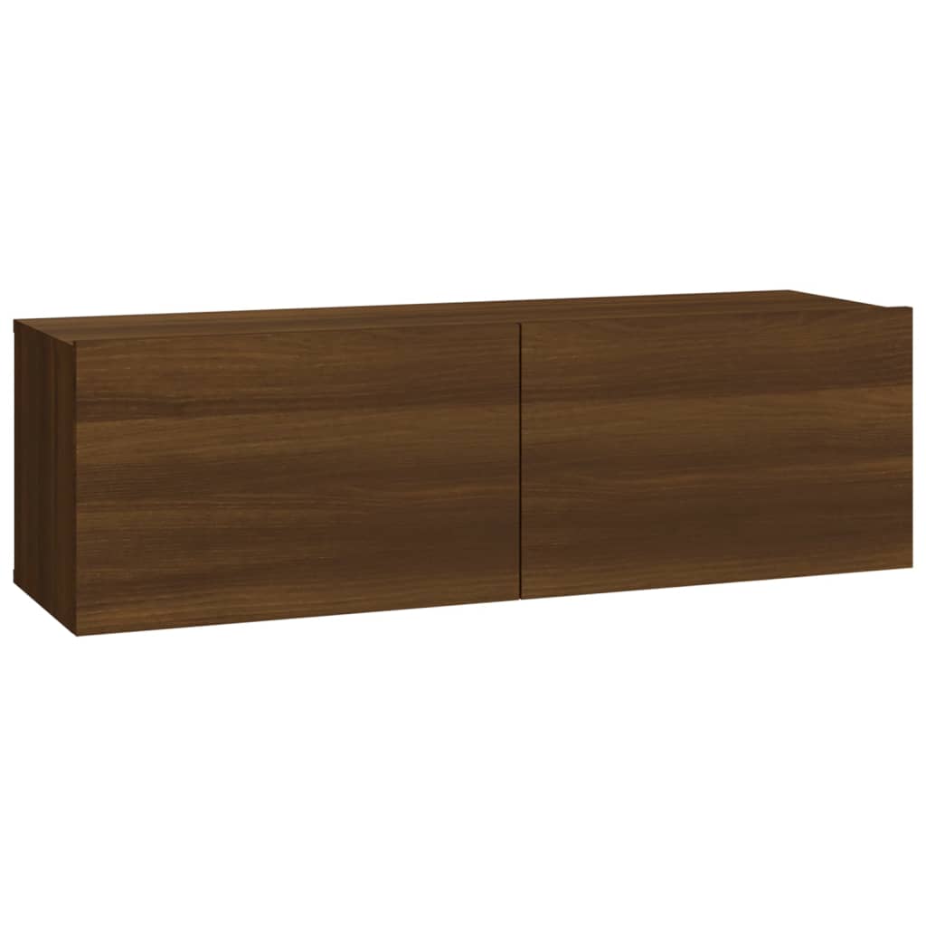 Ensemble meuble TV 6 pièces en bois coloris chêne