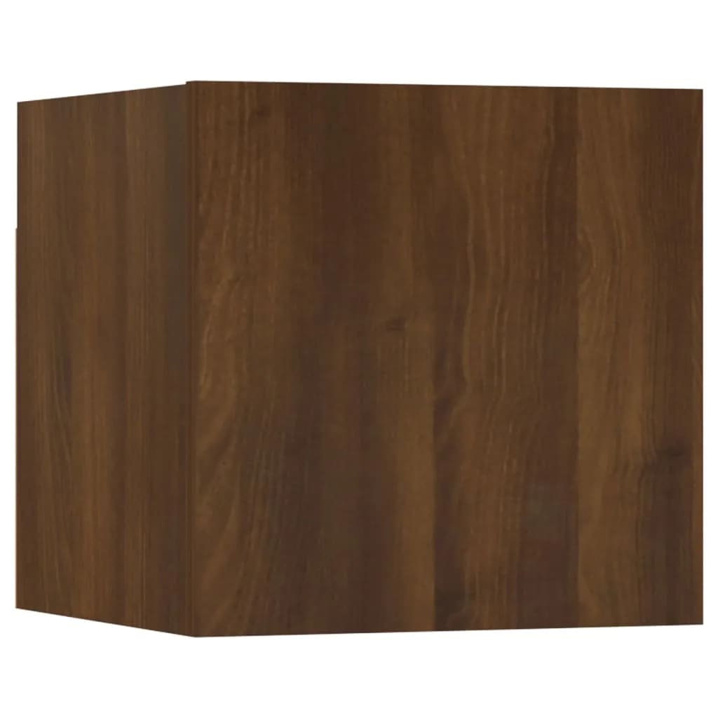 Ensemble meuble TV 6 pièces en bois coloris chêne