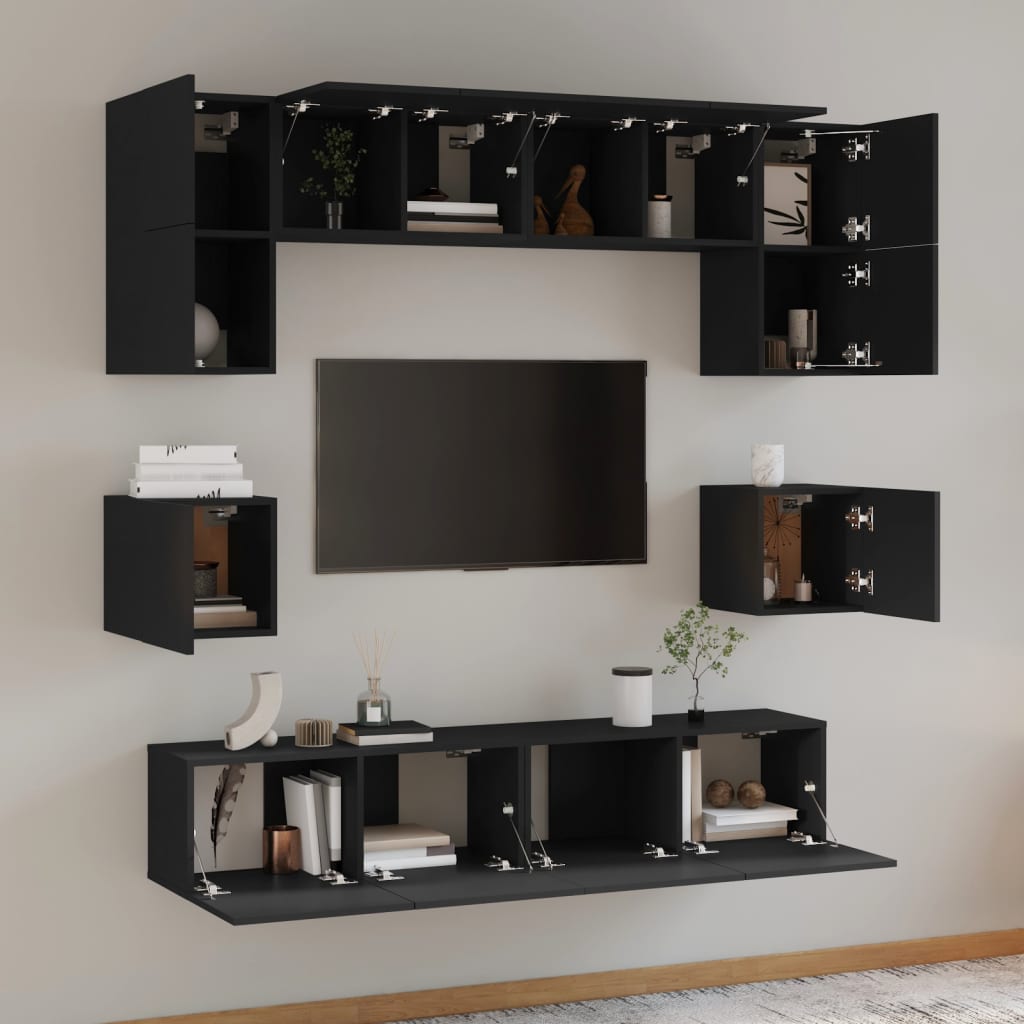 Ensemble de meubles TV 8 pièces en bois