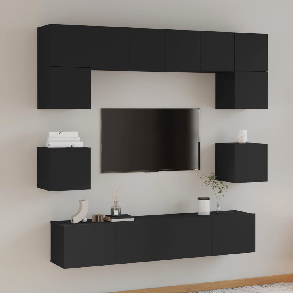 Ensemble de meubles TV 8 pièces en bois