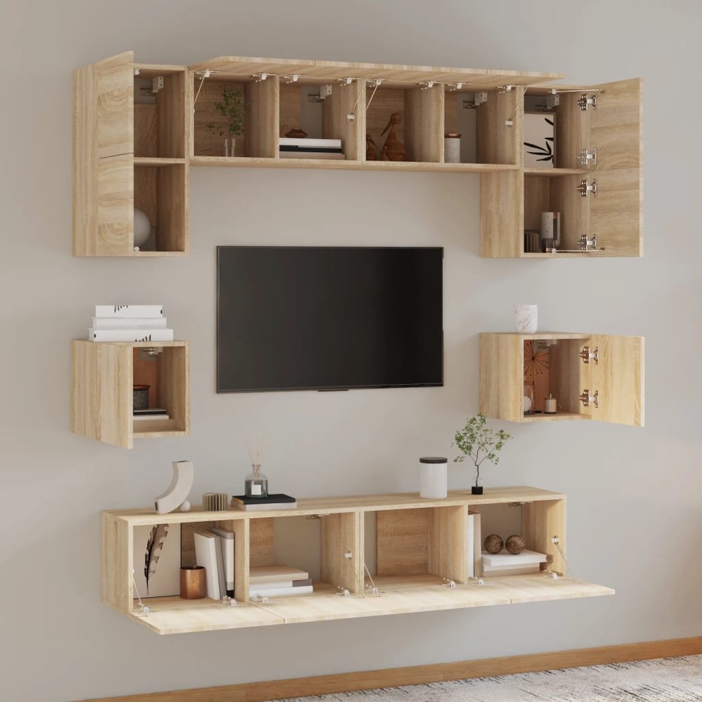 Ensemble de meubles TV 8 pièces en bois