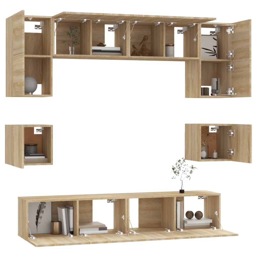 Ensemble de meubles TV 8 pièces en bois