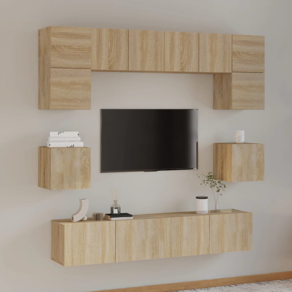 Ensemble de meubles TV 8 pièces en bois