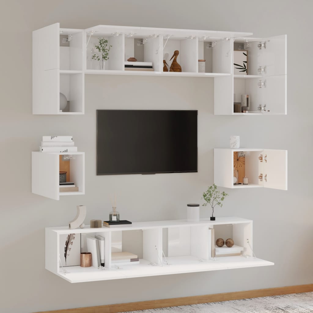 Ensemble de meubles TV 8 pièces en bois