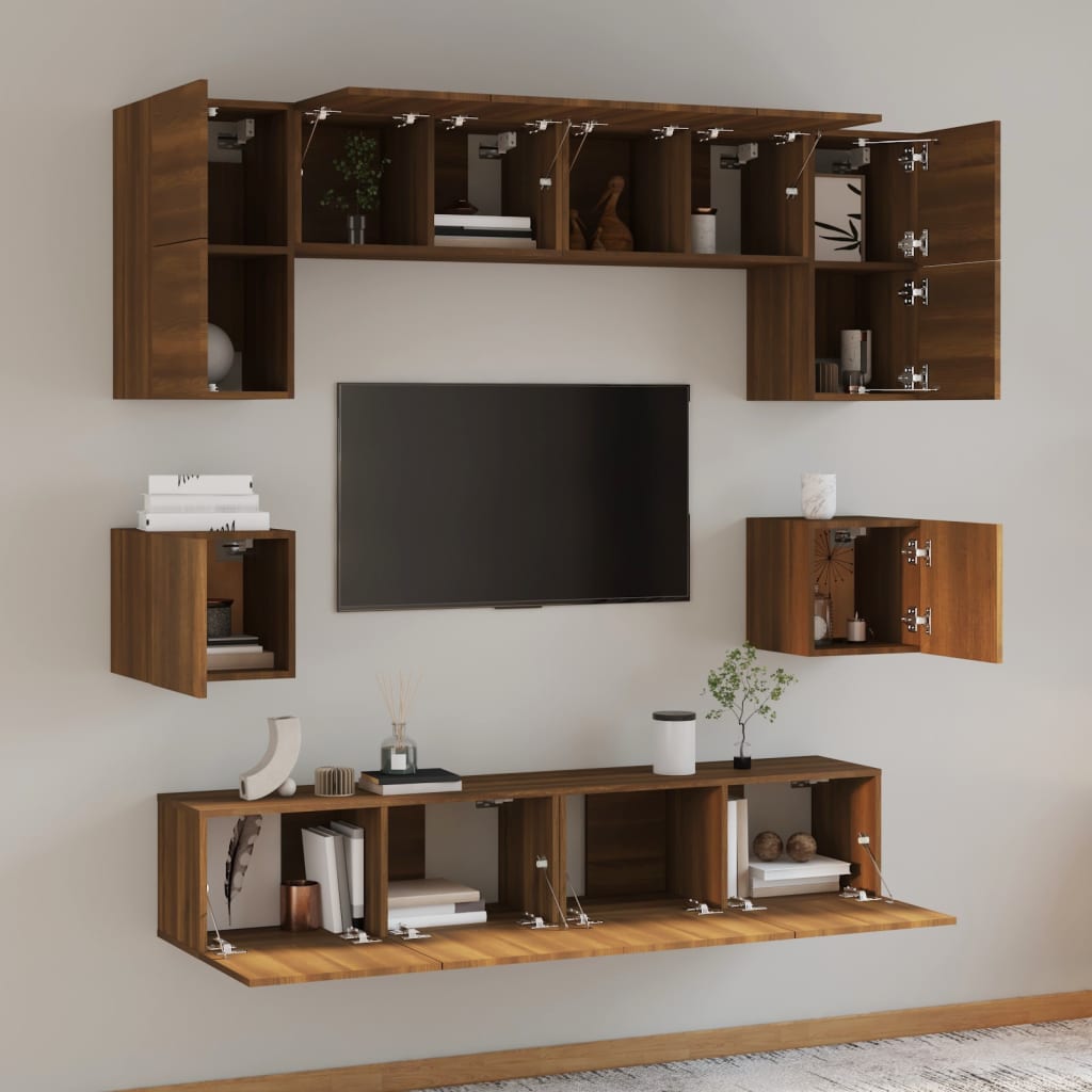 Ensemble de meubles TV 8 pièces en bois