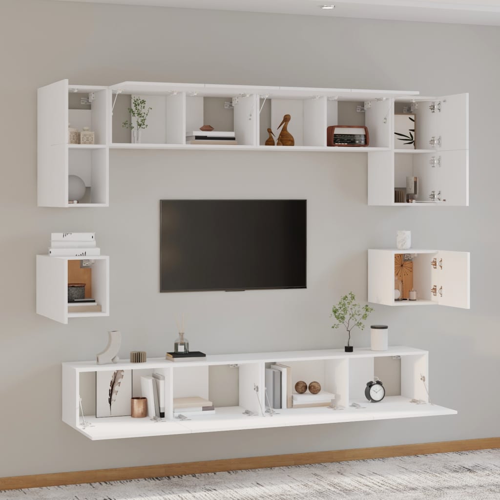 Ensemble de meubles TV 8 pièces en bois