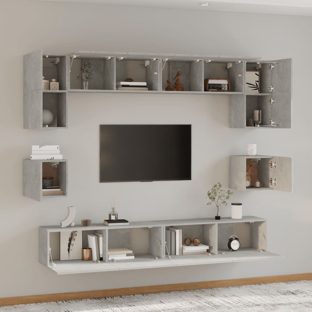 Ensemble de meubles TV 8 pièces en bois