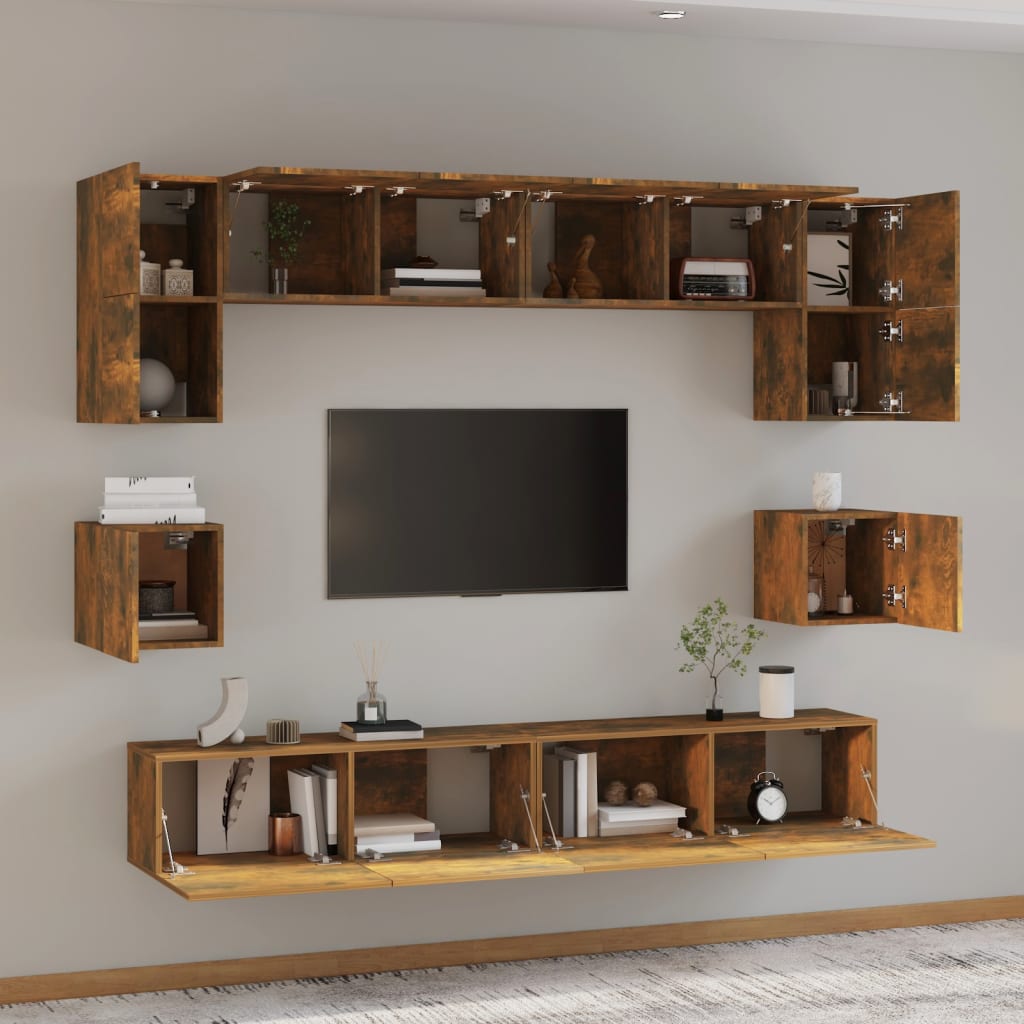 Ensemble de meubles TV 8 pièces en bois