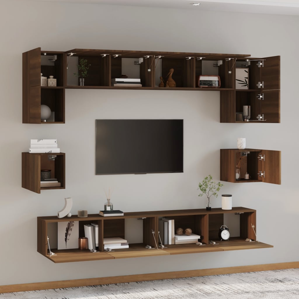 Ensemble de meubles TV 8 pièces en bois