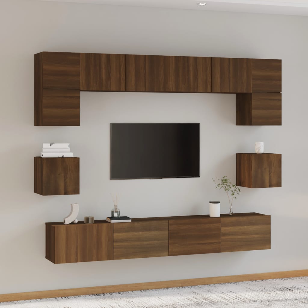 Ensemble de meubles TV 8 pièces en bois