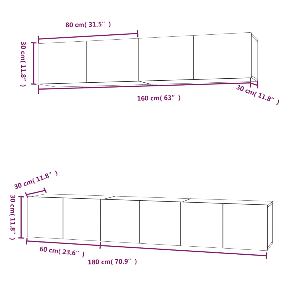 Ensemble de meubles TV 5 pièces en bois