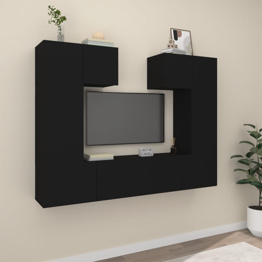 Ensemble de meubles TV 6 pièces en bois