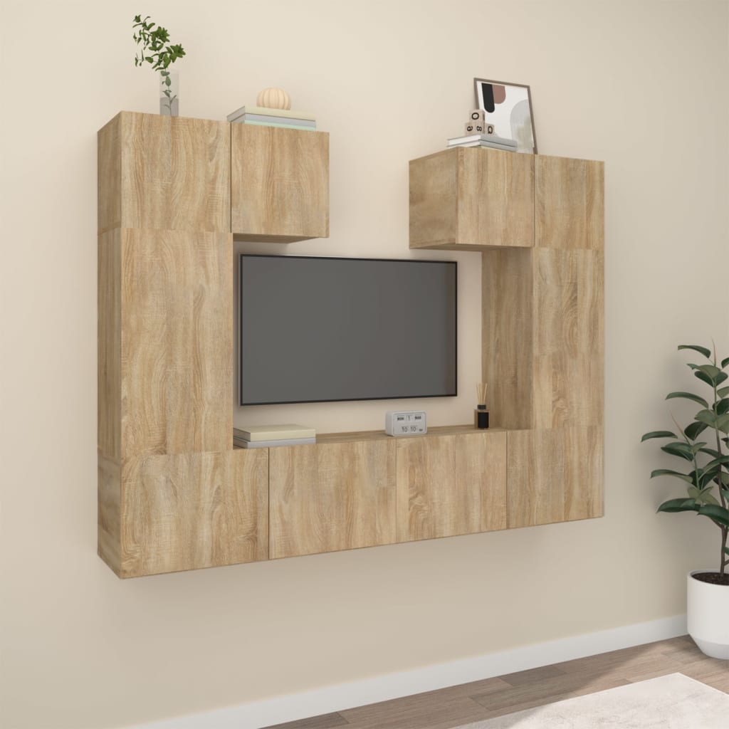 Ensemble de meubles TV 6 pièces en bois