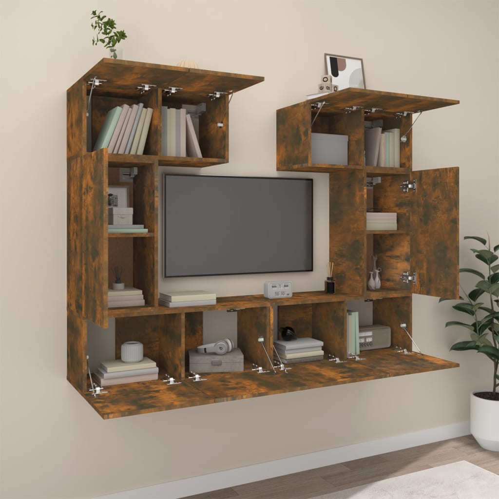 Ensemble de meubles TV 6 pièces en bois