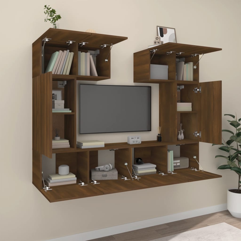 Ensemble de meubles TV 6 pièces en bois