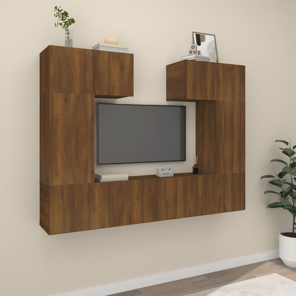 Ensemble de meubles TV 6 pièces en bois