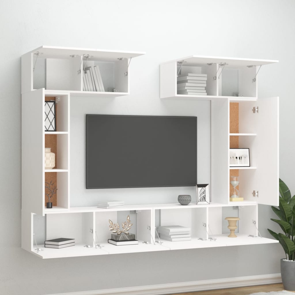 Ensemble de meubles TV 6 pièces en bois