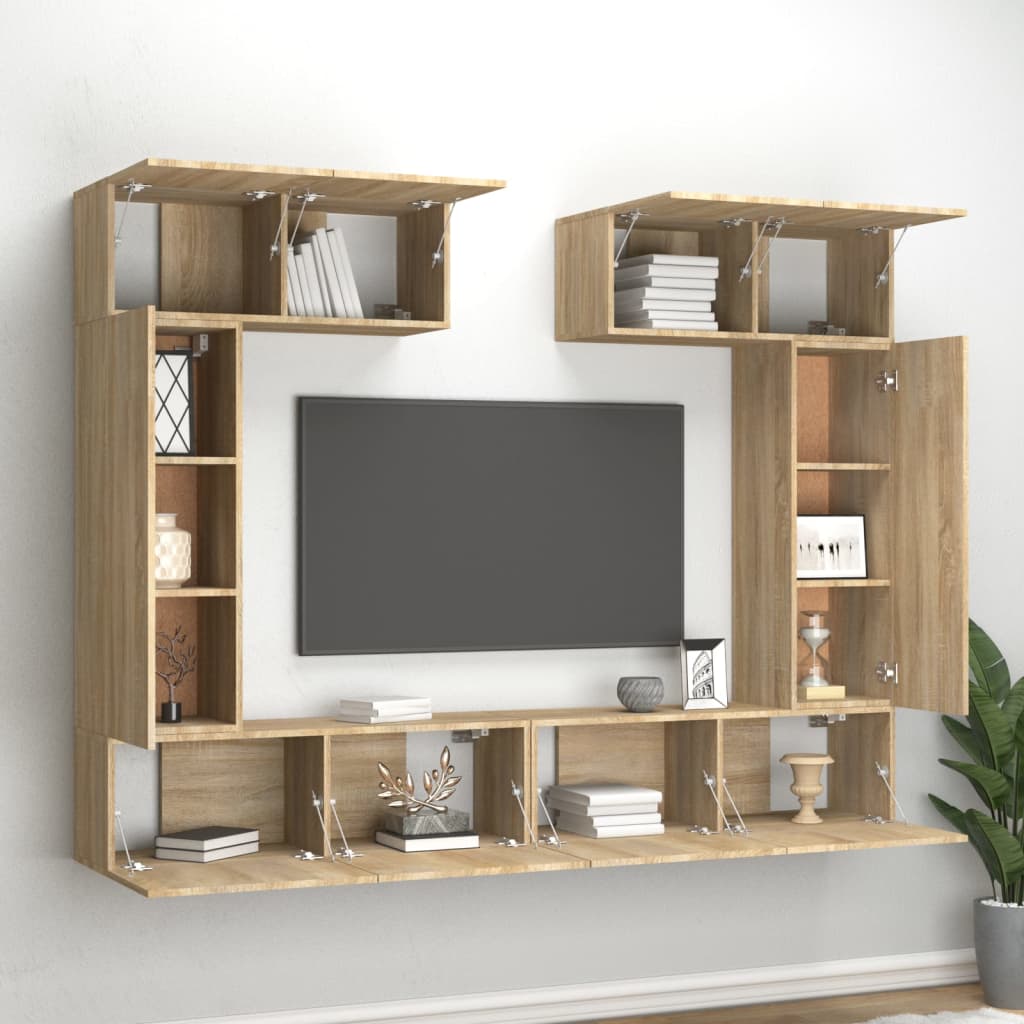 Ensemble de meubles TV 6 pièces en bois