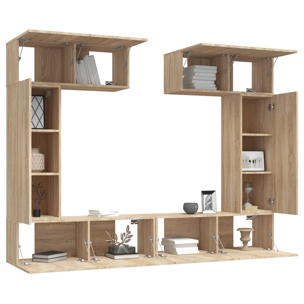 Ensemble de meubles TV 6 pièces en bois