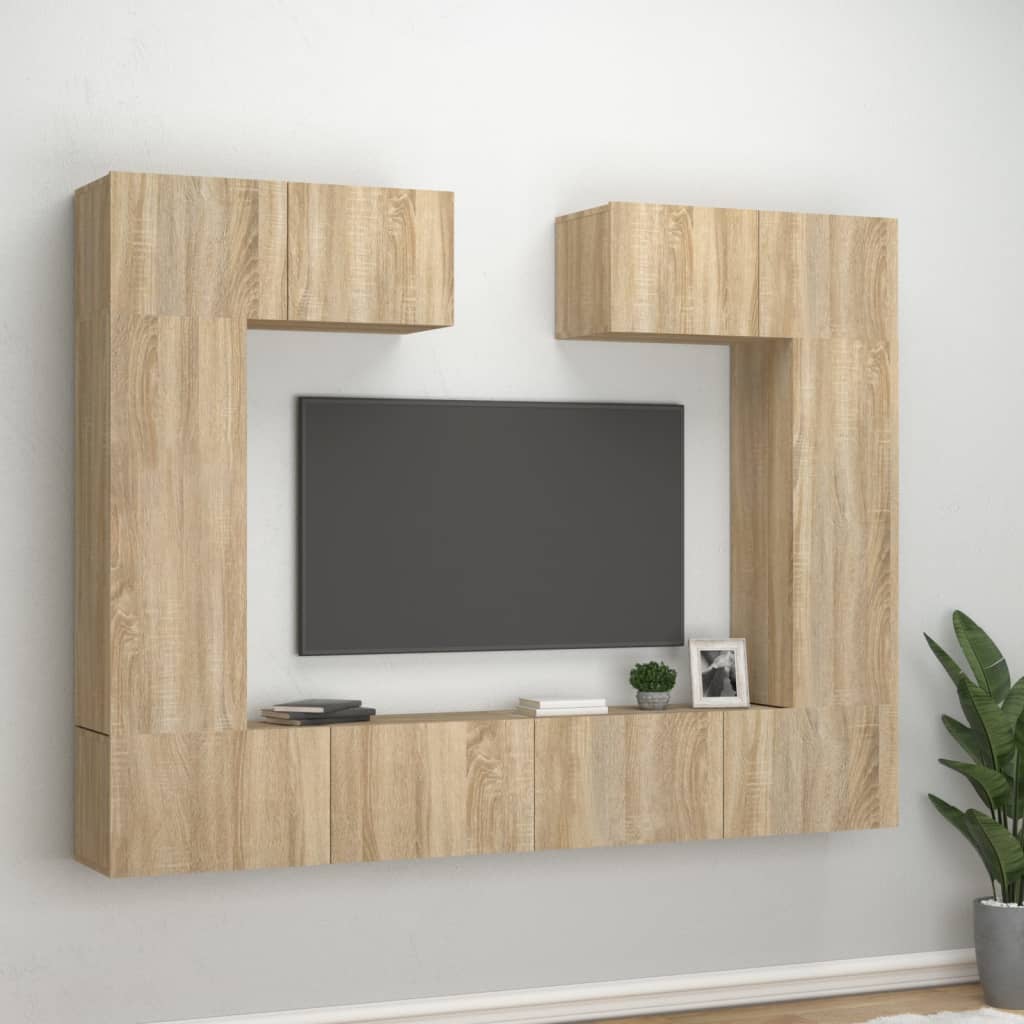 Ensemble de meubles TV 6 pièces en bois