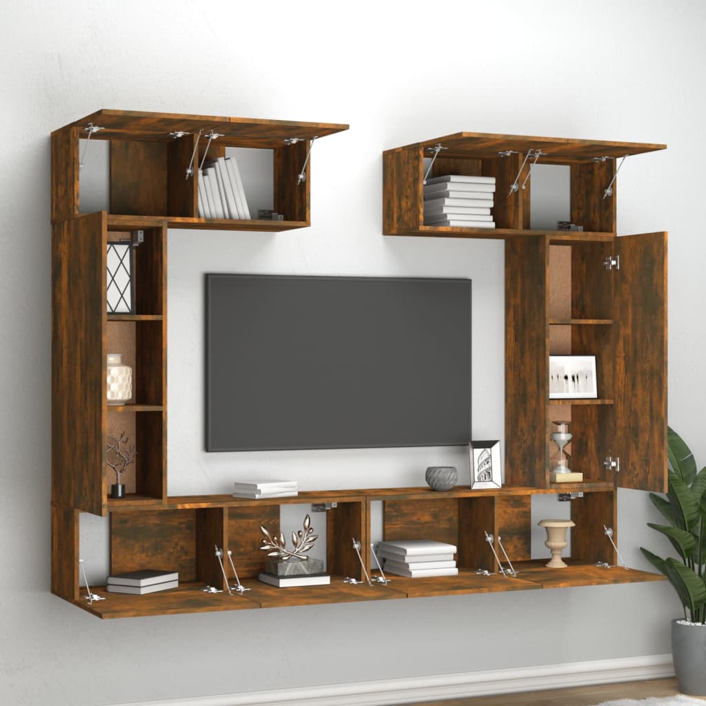 Ensemble de meubles TV 6 pièces en bois