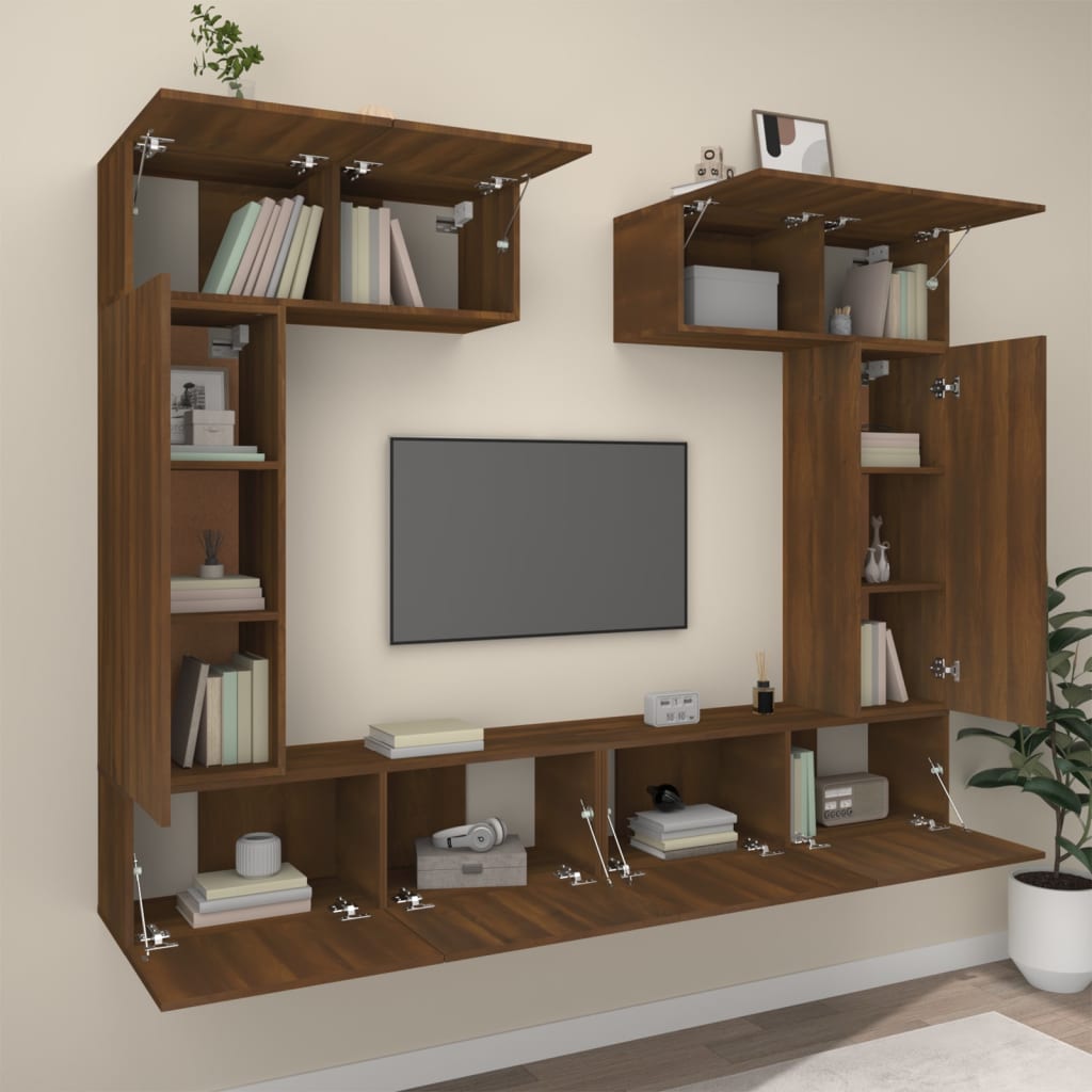 Ensemble de meubles TV 6 pièces en bois