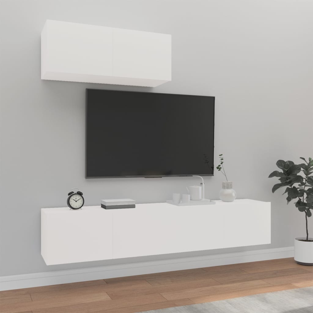 Ensemble meuble TV 3 pièces en bois couleur chêne