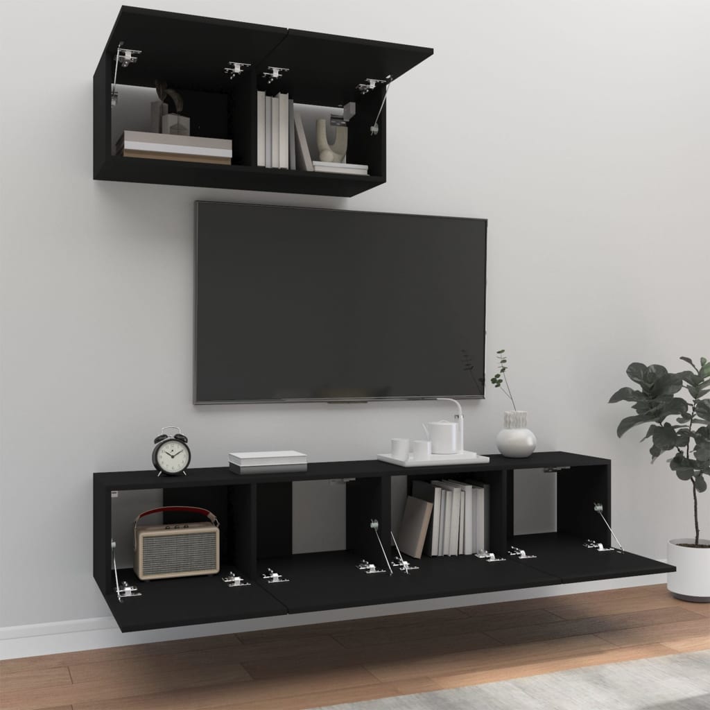 Ensemble meuble TV 3 pièces en bois couleur chêne