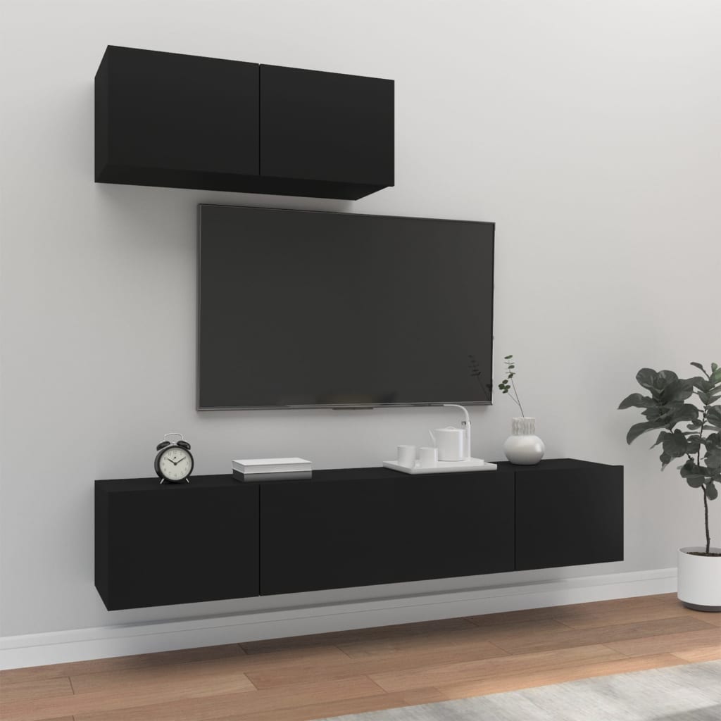 Ensemble meuble TV 3 pièces en bois couleur chêne