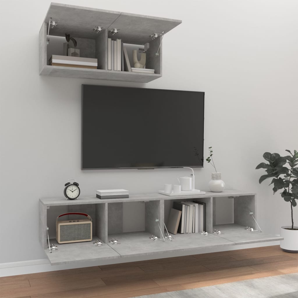 Ensemble meuble TV 3 pièces en bois couleur chêne