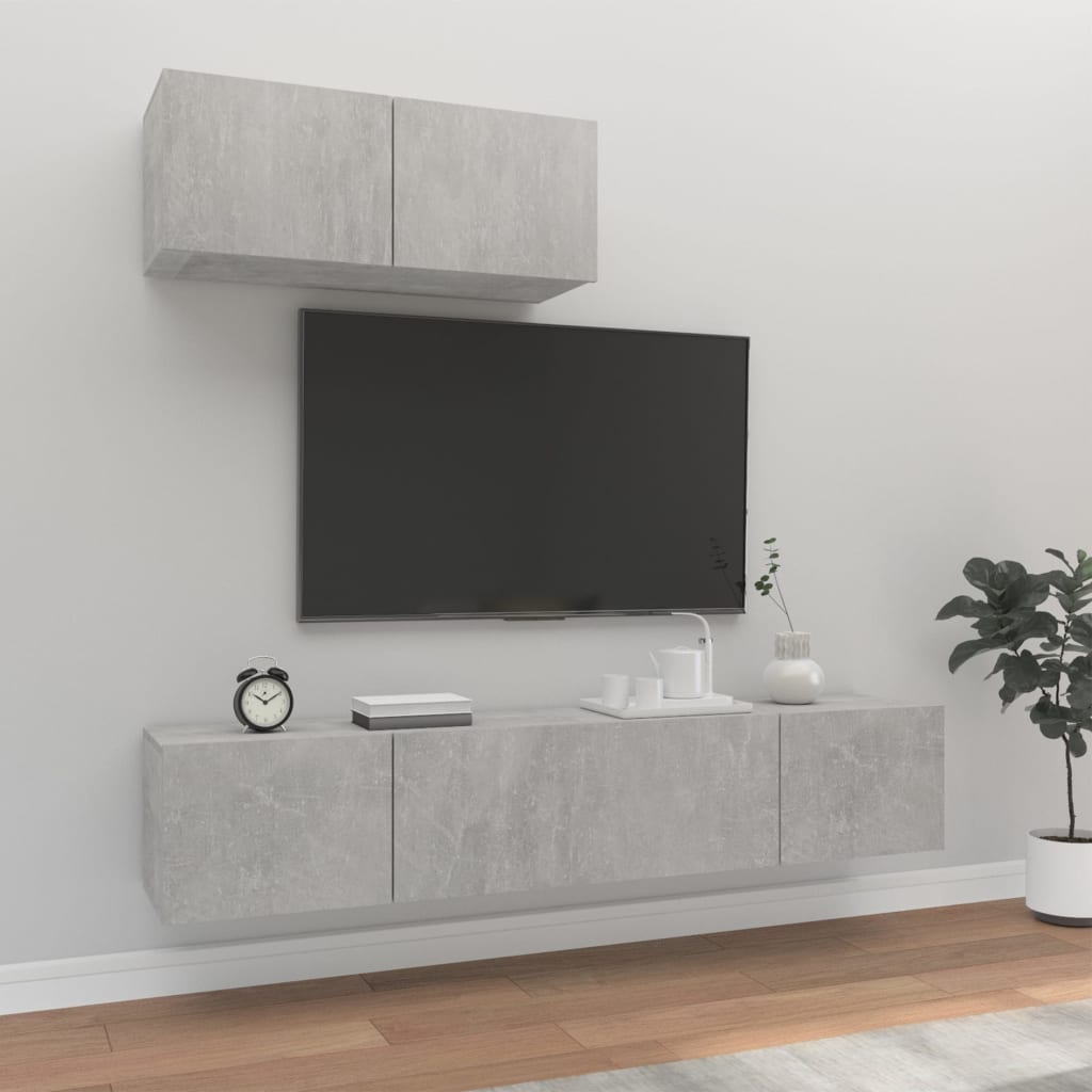 Ensemble meuble TV 3 pièces en bois couleur chêne